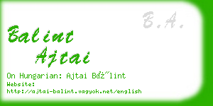 balint ajtai business card